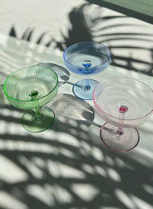 Ribbed Cocktail Glass Set - Rosa