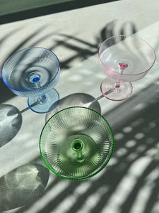 Ribbed Cocktail Glass Set - Blu
