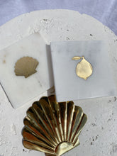 Load image into Gallery viewer, Brass Shell Coaster Set
