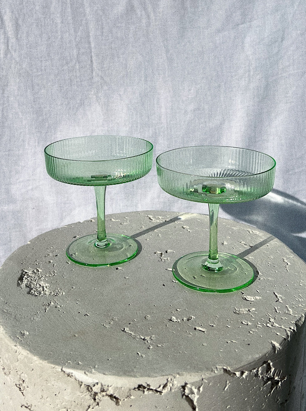 Ribbed Cocktail Glass Set - Verdi